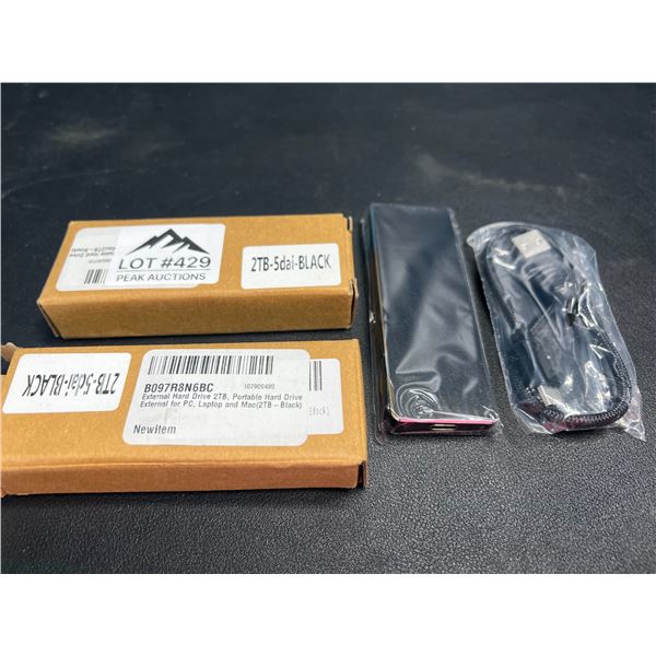Lot of 2 Portable External Hard Drives - 2TB each - Black
