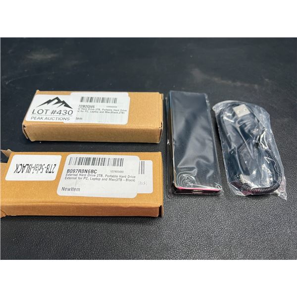 Lot of 2 Portable External Hard Drives - 2TB each - Black