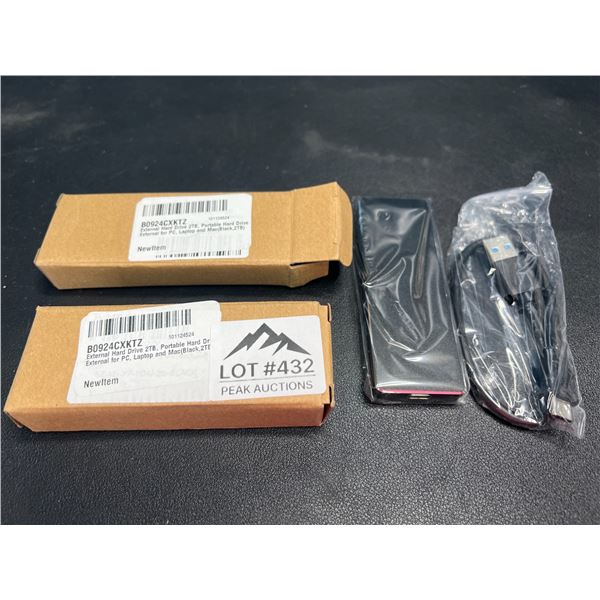 Lot of 2 Portable External Hard Drives - 2TB each - Black