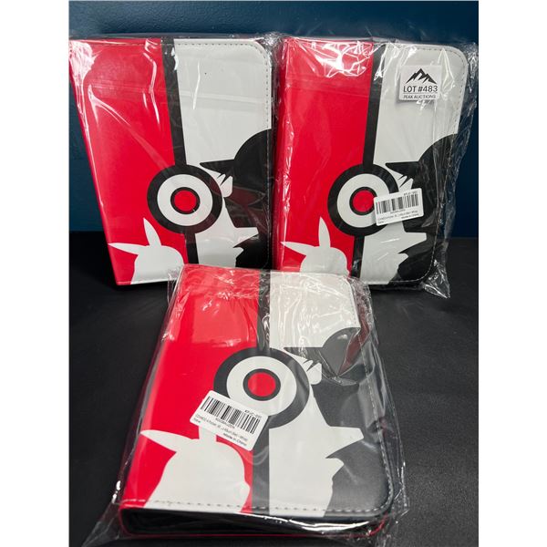 Lot of 3 Pokemon Leather Premium Card Binders