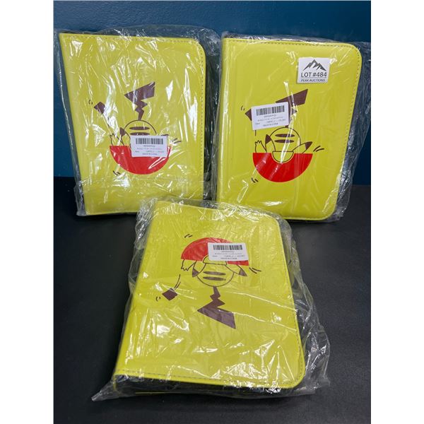 Lot of 3 Pokemon Leather Premium Card Binders