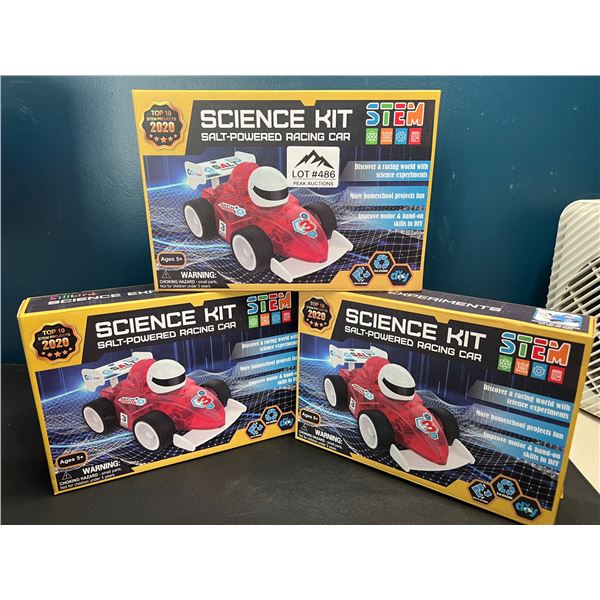 Lot of 3 STEM Science Kits - Salt-Powered Racing Car Kits