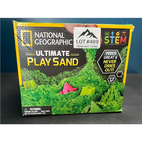 Lot of 1 National Geographic Ultimate Play/Sensory Sand Kit - 6LB/2.7kg Green Sand & 6 Sand Molds