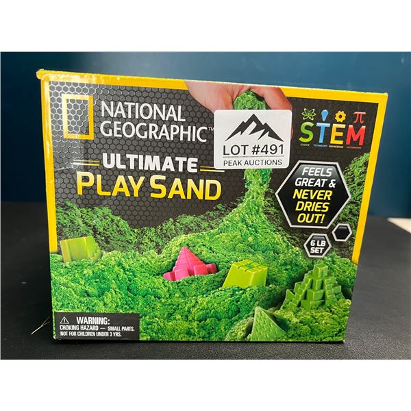 Lot of 1 National Geographic Ultimate Play/Sensory Sand Kit - 6LB/2.7kg Green Sand & 6 Sand Molds