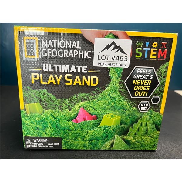 Lot of 1 National Geographic Ultimate Play/Sensory Sand Kit - 6LB/2.7kg Green Sand & 6 Sand Molds