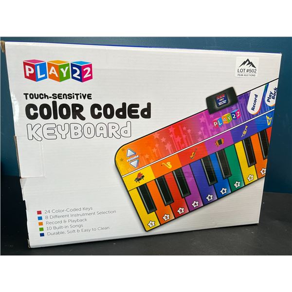 Lot of 1 Play22 Touch-Sensitive Color Coded Keyboard w/ Built-In Songs