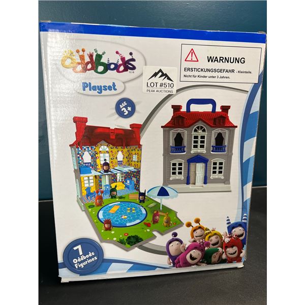 Lot of 1 Oddbods Playset Toy Playhouse w/ 7 Oddbods Figurines