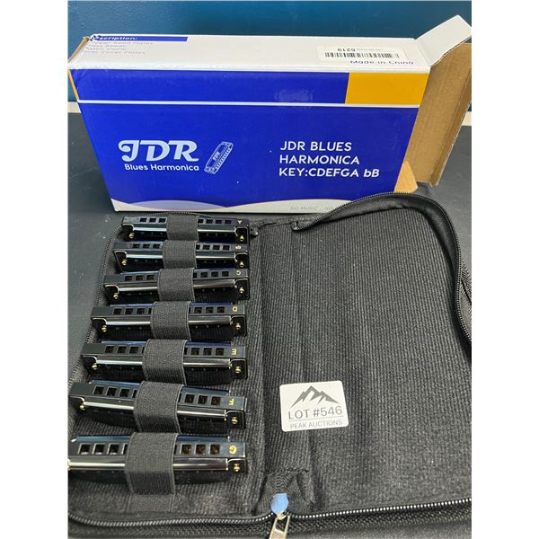 Lot of 1 JDR Blues Harmonica Set