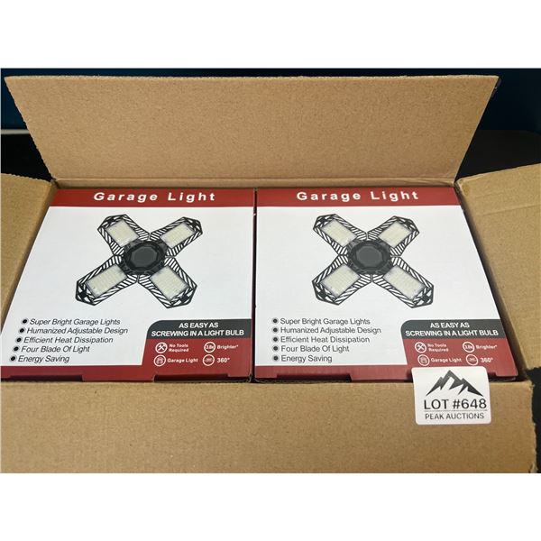 Lot of 2 LED Garage Lights - 2pack - 120W - 12000 Lumens