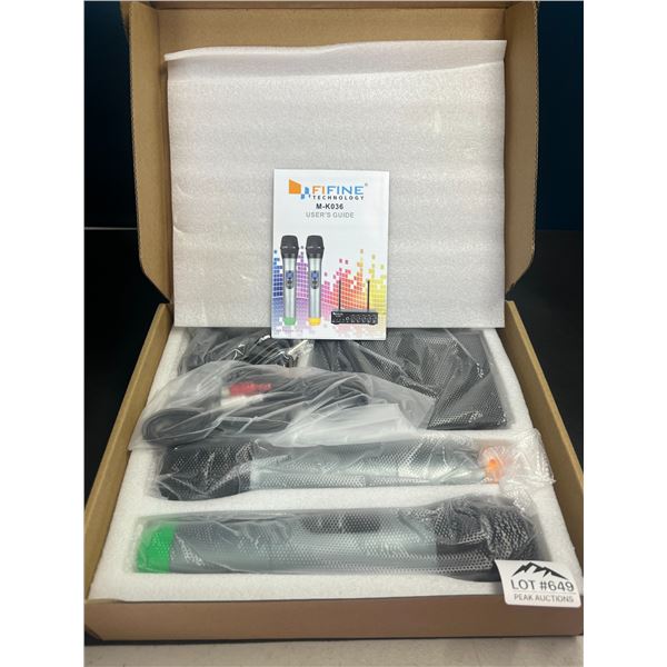 Lot of 1 FiFine M-K036 Wireless Microphone System w/ Dual Mics for Karaoke