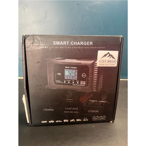 Lot of 1 25Amp 12V/24V Smart Battery Charger & Maintainer