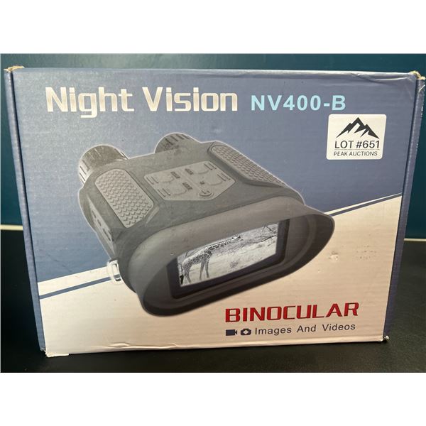 Lot of 1 NV400-B Night Vision Binoculars w/ Built-In Recorder for Videos/Photos & 7X Digital Zoom