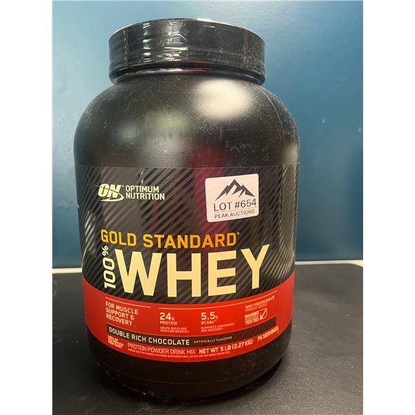 Lot of 1 Gold Standard Whey Protein Powder - 2.27KG - Double Rich Chocolate