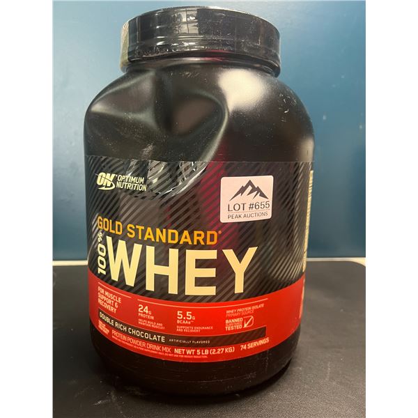 Lot of 1 Gold Standard Whey Protein Powder - 2.27KG - Double Rich Chocolate