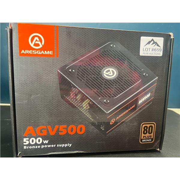 Lot of 1 Aresgame AGV500 500W Bronze Power Supply for PC's