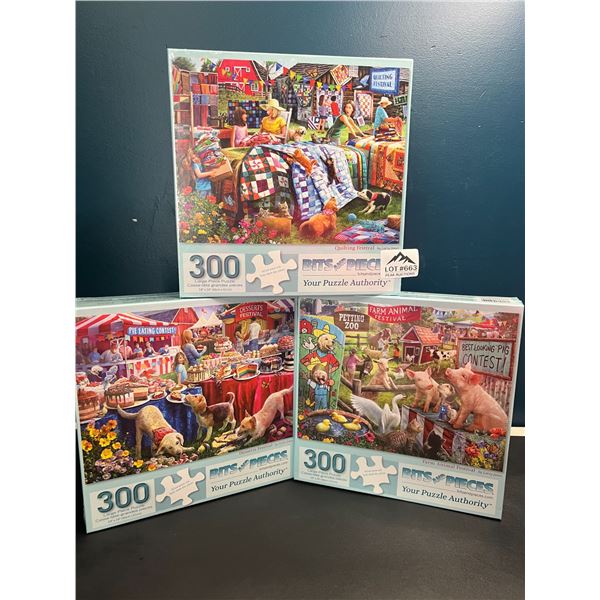 Lot of 3 Jigsaw Puzzles
