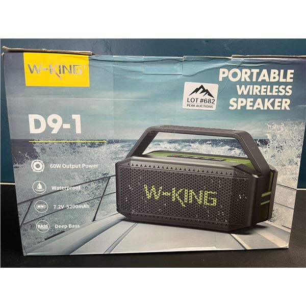 Lot of 1 W-King D9-1 Portable Wireless Bluetooth Party Speaker/Boombox - 60W output & Deep Bass!
