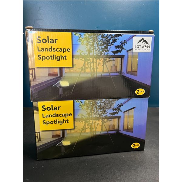 Lot of 2 Solar Landscape Spotlight Sets for Lawn/Garden (2 per box)
