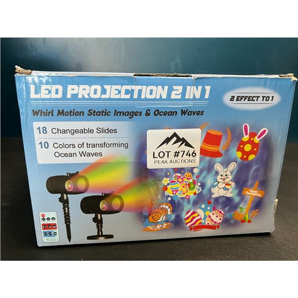 Lot of 1 LED Outdoor Motion Projector - Changeable Holiday Designs & Colours