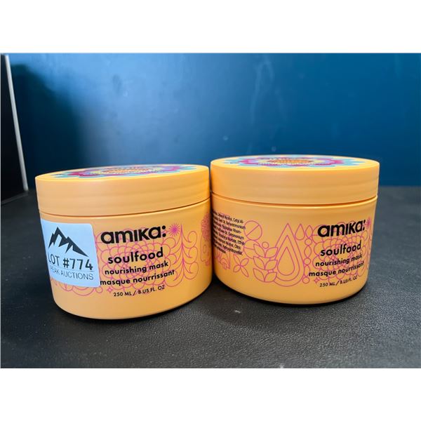 Lot of 2 Amika Soulfood Nourishing Hair Masks - 250ml each