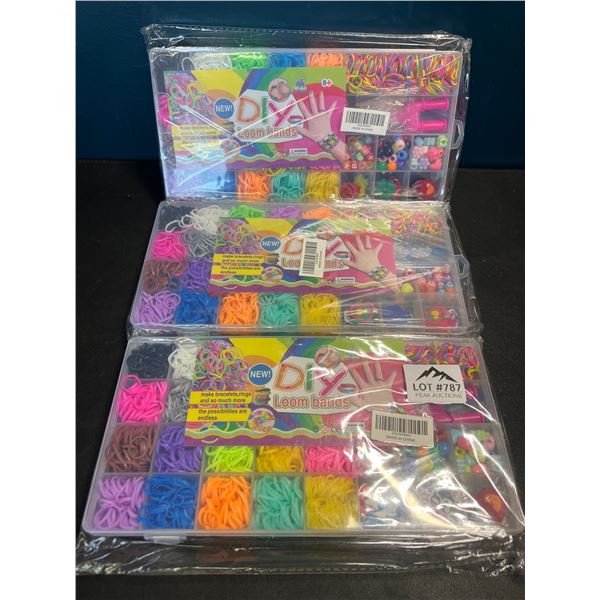 Lot of 3 DIY Loom Band Toy Sets - Make Bracelets, Rings, and More