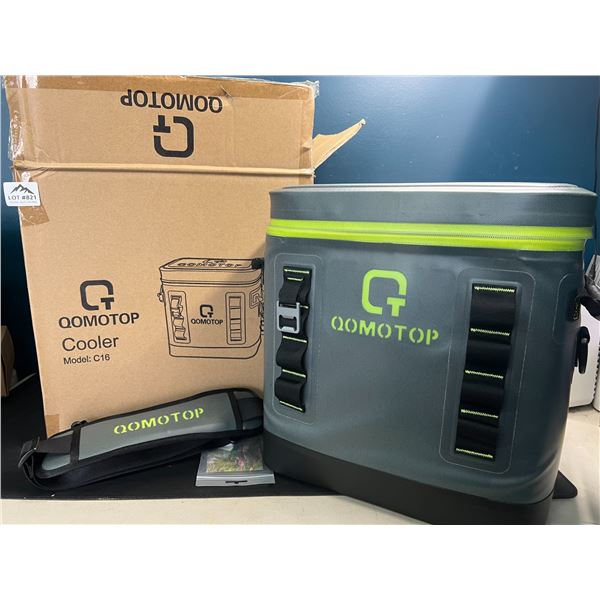 Lot of 1 Qomotop Insulated Cooler Backpack - Holds 24 Cans - 14in x 12 in