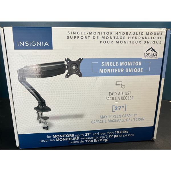 Lot of 1 Insignia Single-Monitor Hydraulic Mount (for monitors up to 27inch)