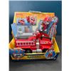 Image 2 : Lot of 2 Paw Patrol Marshall Deluxe Vehicle Firetruck Toys