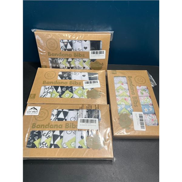 Lot of 4 Multi-Packs of Keababies Bandana Bibs