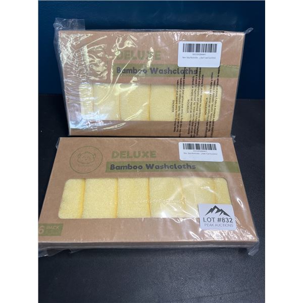 Lot of 2 Multi-Packs of Bamboo Baby Washcloths