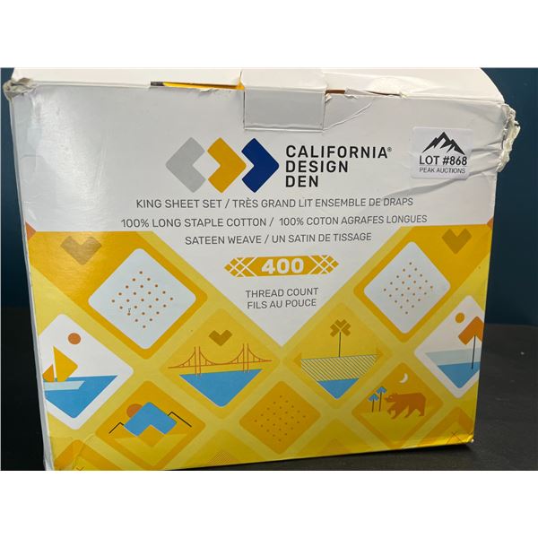 Lot of 1 California Design Den 400 Thread Count Sheet Set - King Size - Blue