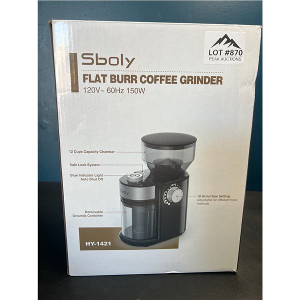 Lot of 1 Sboly Flat Burr Coffee Grinder