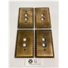 Image 1 : Hollywood Regency Solid Brass Switch Plate Covers. Set Of 4