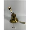 Image 1 : Vintage Brass Bell. Approx. 9 1/2" Tall with Hardware, Approx. 6 1/2" Diameter