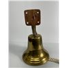 Image 2 : Vintage Brass Bell. Approx. 9 1/2" Tall with Hardware, Approx. 6 1/2" Diameter