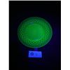 Image 1 : Uranium 8" Green Depression Glass Plate. Excellent Condition. Nice Glow