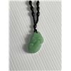 Image 2 : 2 Sided Carved Jade Pendant & Beaded Necklace Approx. 26" Long without Pendant