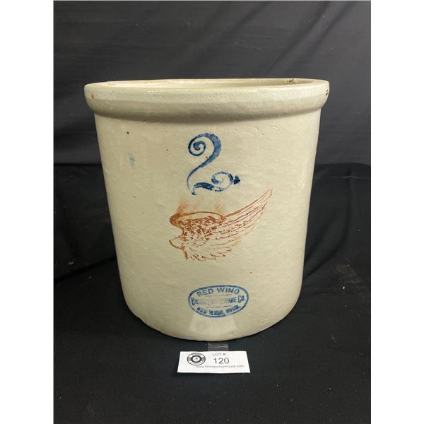 Stoneware Crockpot Marked Red Wing Union Stoneware, RedWing, Minn. Approx. 9 1/2  Dia x 9 1/4  Tall