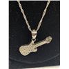 Image 2 : 925 Sterling Silver Guitar Pendant and Sterling 925 Chain