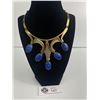 Image 1 : Vintage Gorgeous Silver & Bronze Original Morita Gil, w/Lapis Lazul Stones Choker Necklace