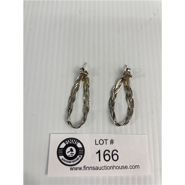 925 Sterling Silver Braided Chain Earrings