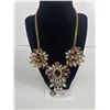 Image 1 : Unusual Vintage Glass & Rhinestone Necklace