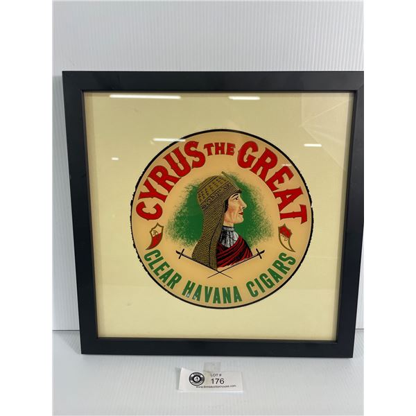 Cyrus The Great Clear Havana Cigars Sign. Approx. 12 1/2" x 12 1/2"