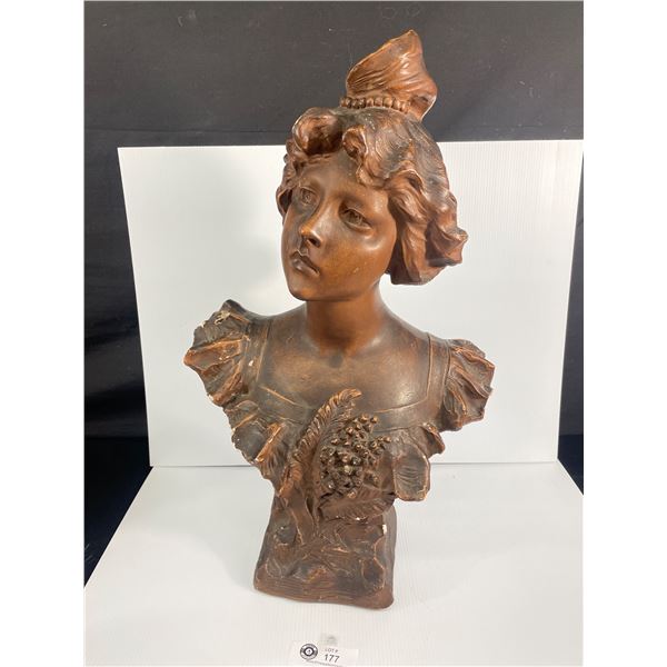 Vintage Life Size Chalkware Bust