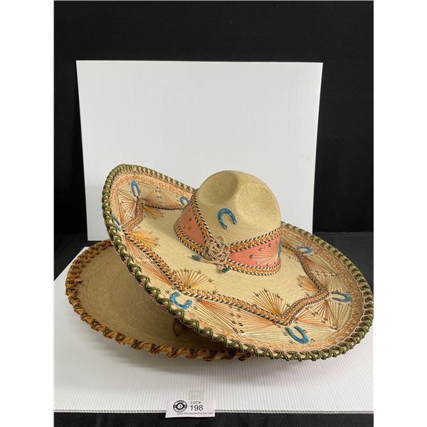 2 Vintage Heavy Sombreros