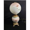 Image 1 : Pretty Vintage Gone With The Wind Lamp With Glass Shade. Marked "The Rochester"