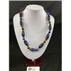 Image 1 : Large Unusual Dark Blue Glass Bead Necklace