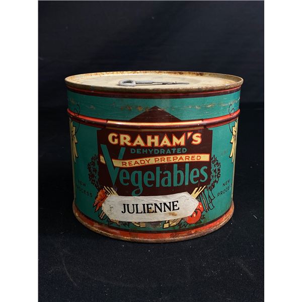 Vintage Unopened Graham's Dehydrated Vegetables Tin w/Key