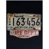 Image 1 : 1988 Maine Tin License Plate w/ Fire Dept Tag Attached