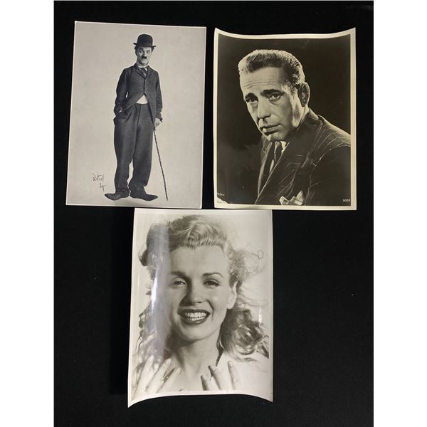 Marilyn Monroe, Humphrey Bogart, Charlie Chaplin 8x10 Pictures